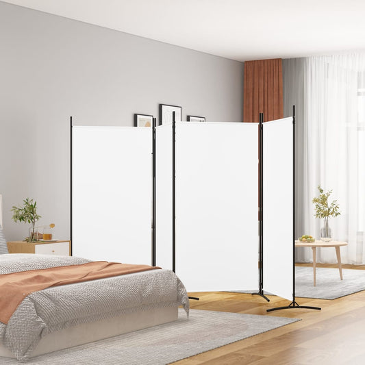 Divisorio a 4 Pannelli Bianco 346x180 cm Tessuto - homemem39