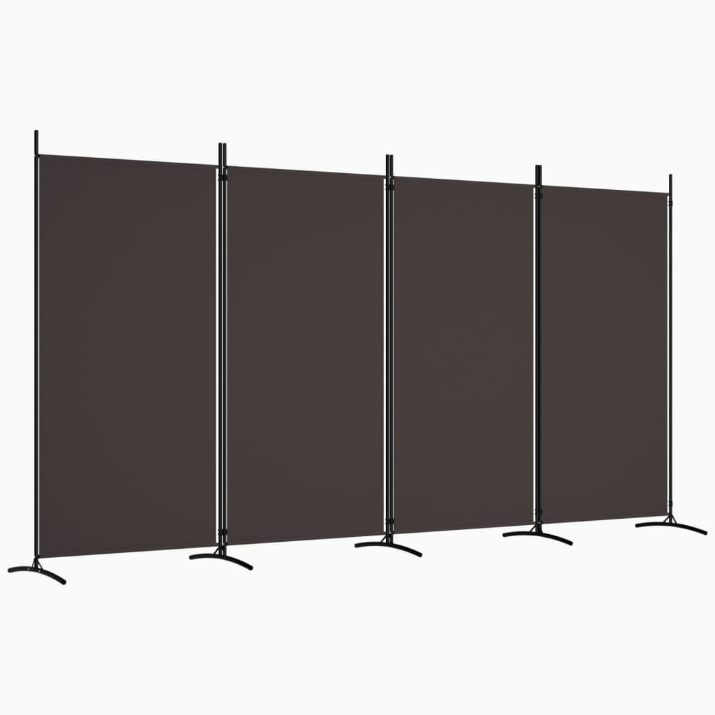 Divisorio a 4 Pannelli Marrone 346x180 cm in Tessuto | homemem39