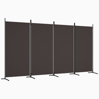 Divisorio a 4 Pannelli Marrone 346x180 cm in Tessuto | homemem39