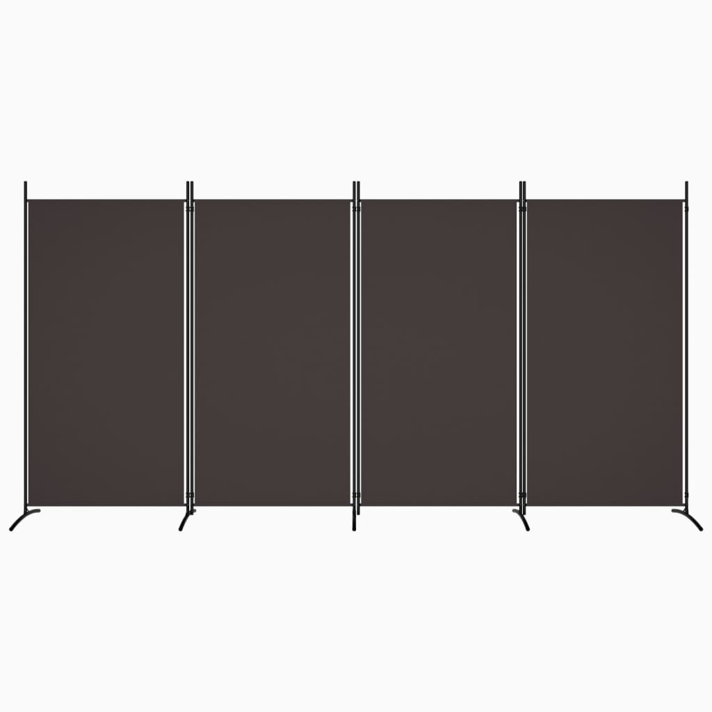 Divisorio a 4 Pannelli Marrone 346x180 cm in Tessuto - homemem39