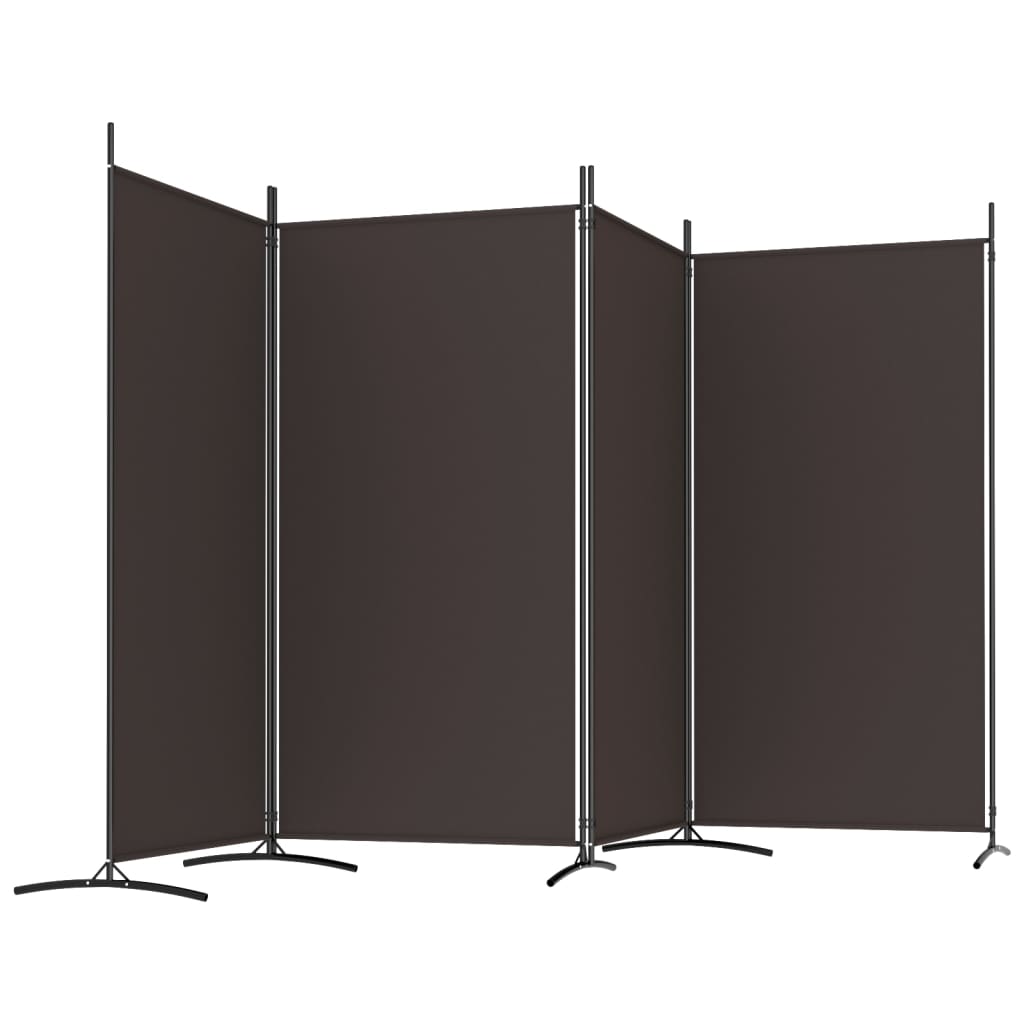 Divisorio a 4 Pannelli Marrone 346x180 cm in Tessuto - homemem39