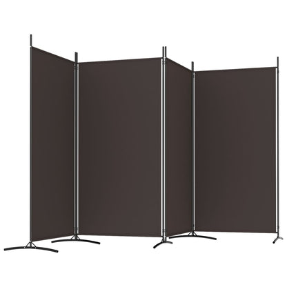 Divisorio a 4 Pannelli Marrone 346x180 cm in Tessuto - homemem39