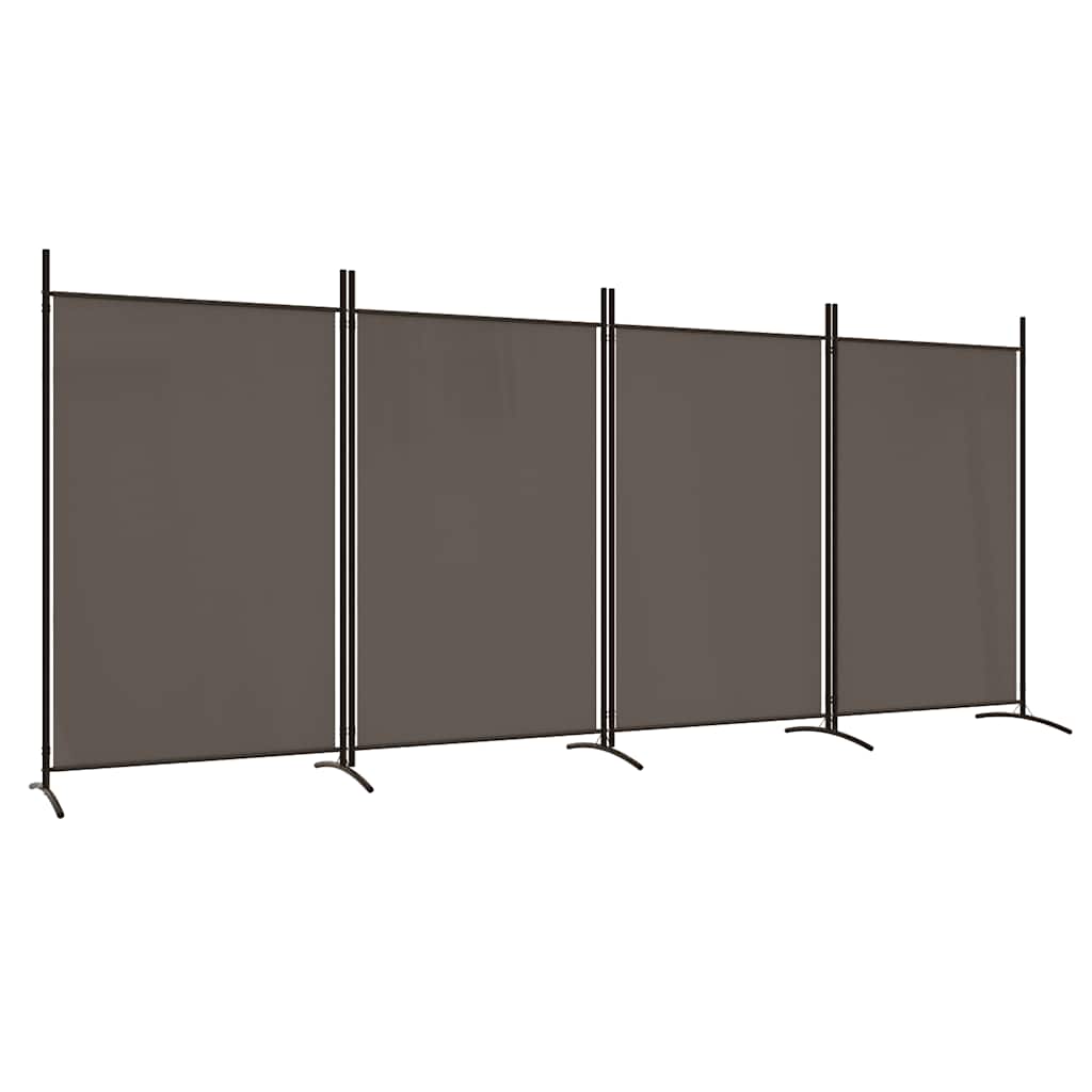 Divisorio a 4 Pannelli Antracite 346x180 cm Tessuto