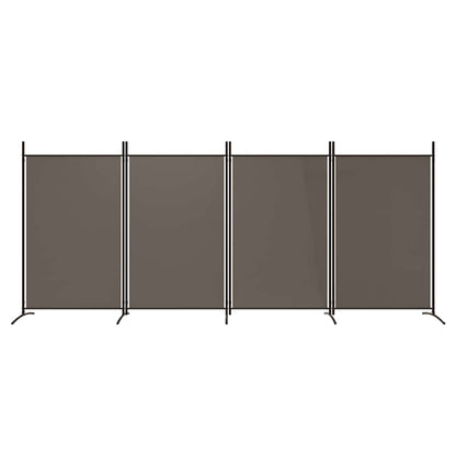 Divisorio a 4 Pannelli Antracite 346x180 cm Tessuto