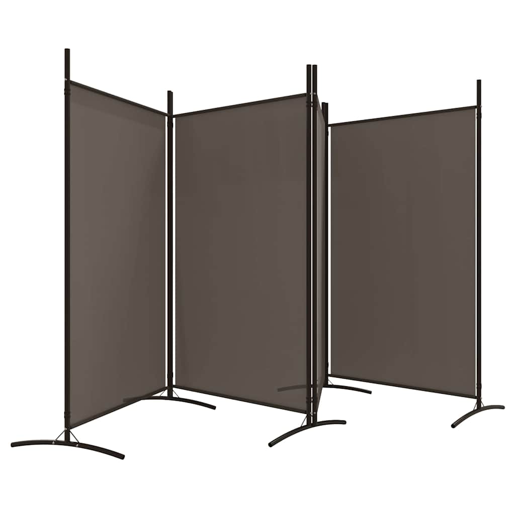 Divisorio a 4 Pannelli Antracite 346x180 cm Tessuto