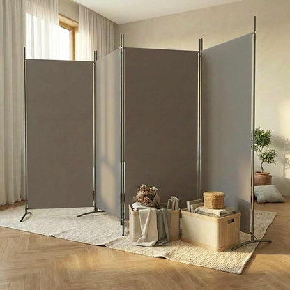 Divisorio a 4 Pannelli Antracite 346x180 cm Tessuto