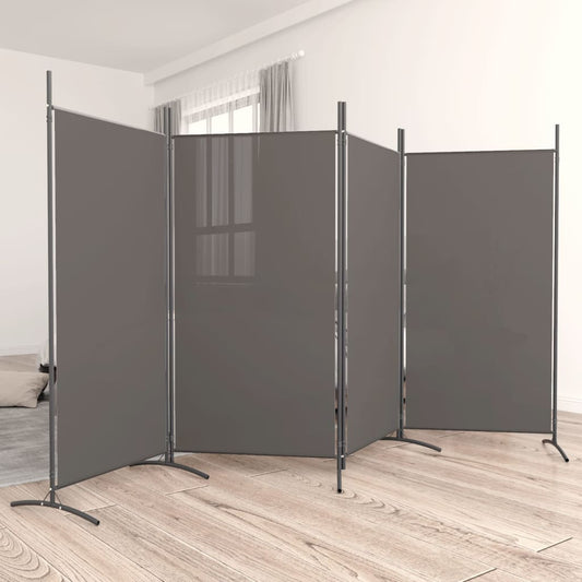 Divisorio a 4 Pannelli Antracite 346x180 cm Tessuto - homemem39