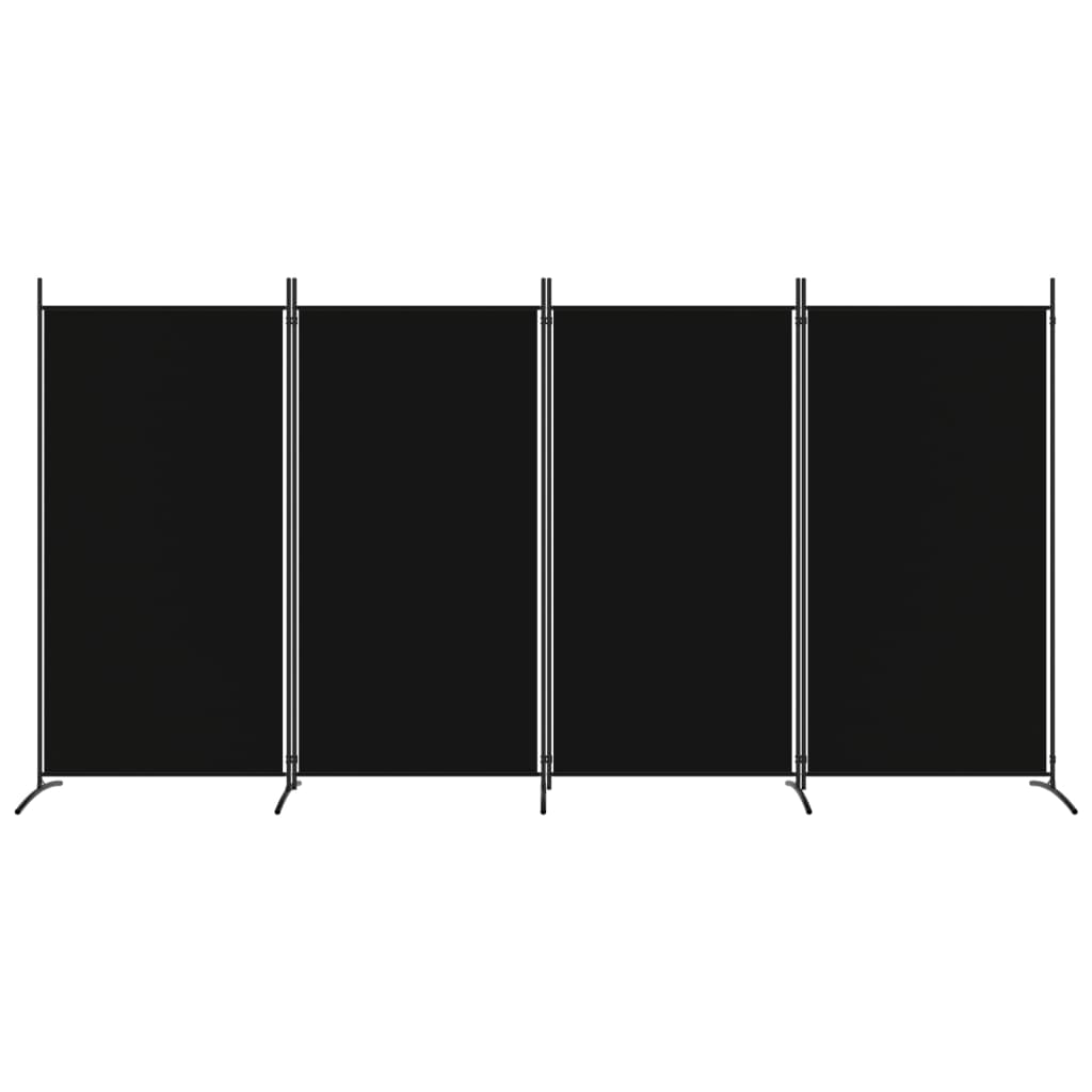 Divisorio a 4 Pannelli Nero 346x180 cm in Tessuto - homemem39