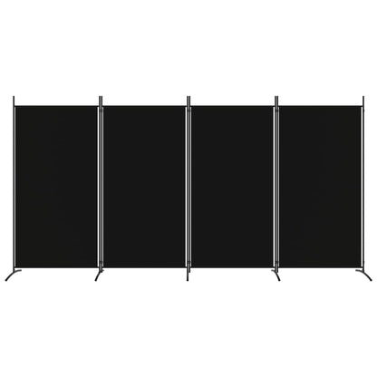 Divisorio a 4 Pannelli Nero 346x180 cm in Tessuto - homemem39