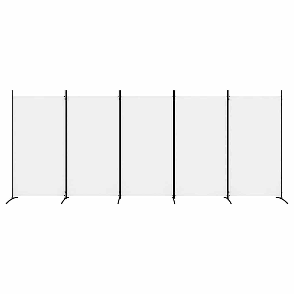 Divisorio a 5 Pannelli Bianco 433x180 cm Tessuto