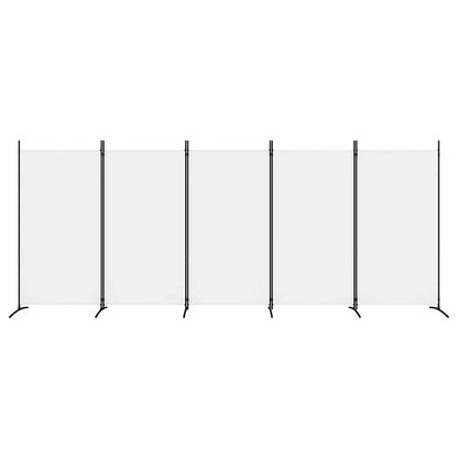 Divisorio a 5 Pannelli Bianco 433x180 cm Tessuto