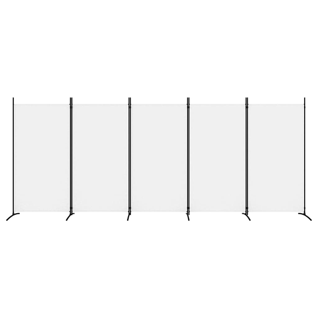 Divisorio a 5 Pannelli Bianco 433x180 cm Tessuto - homemem39