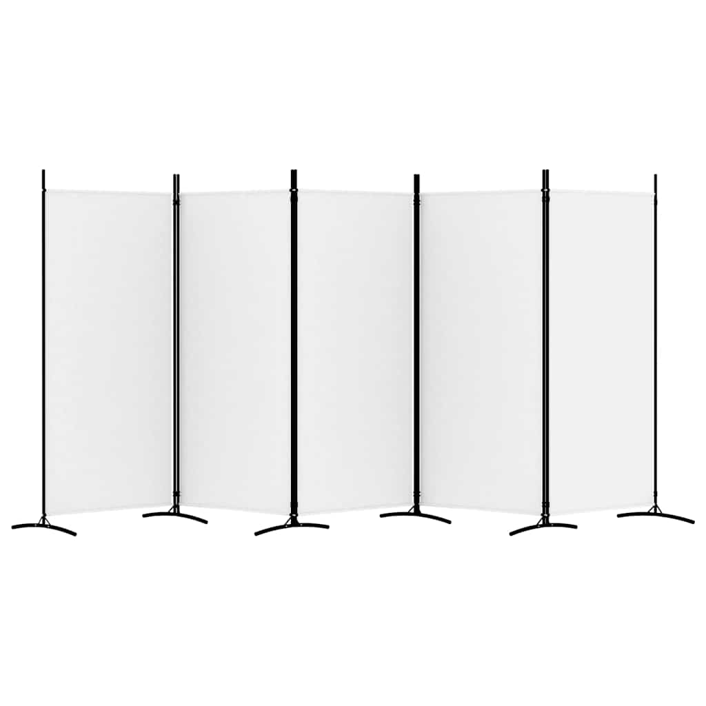 Divisorio a 5 Pannelli Bianco 433x180 cm Tessuto