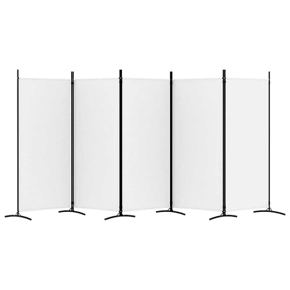Divisorio a 5 Pannelli Bianco 433x180 cm Tessuto