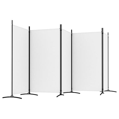 Divisorio a 5 Pannelli Bianco 433x180 cm Tessuto - homemem39