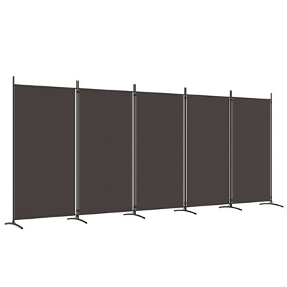 Divisorio a 5 Pannelli Marrone 433x180 cm in Tessuto | homemem39
