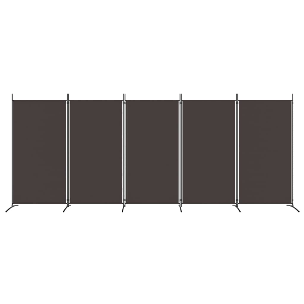 Divisorio a 5 Pannelli Marrone 433x180 cm in Tessuto - homemem39