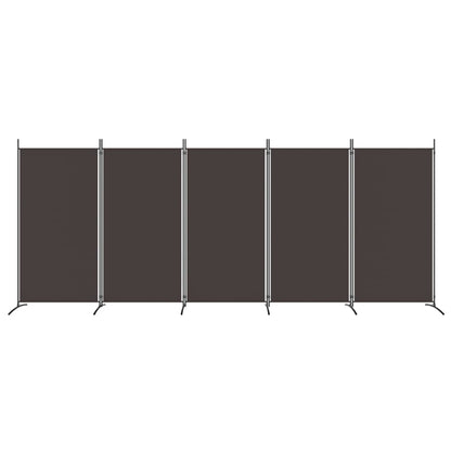 Divisorio a 5 Pannelli Marrone 433x180 cm in Tessuto - homemem39