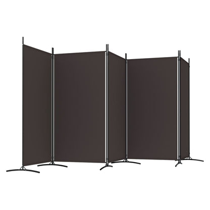 Divisorio a 5 Pannelli Marrone 433x180 cm in Tessuto - homemem39