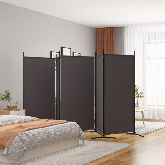 Divisorio a 5 Pannelli Marrone 433x180 cm in Tessuto - homemem39