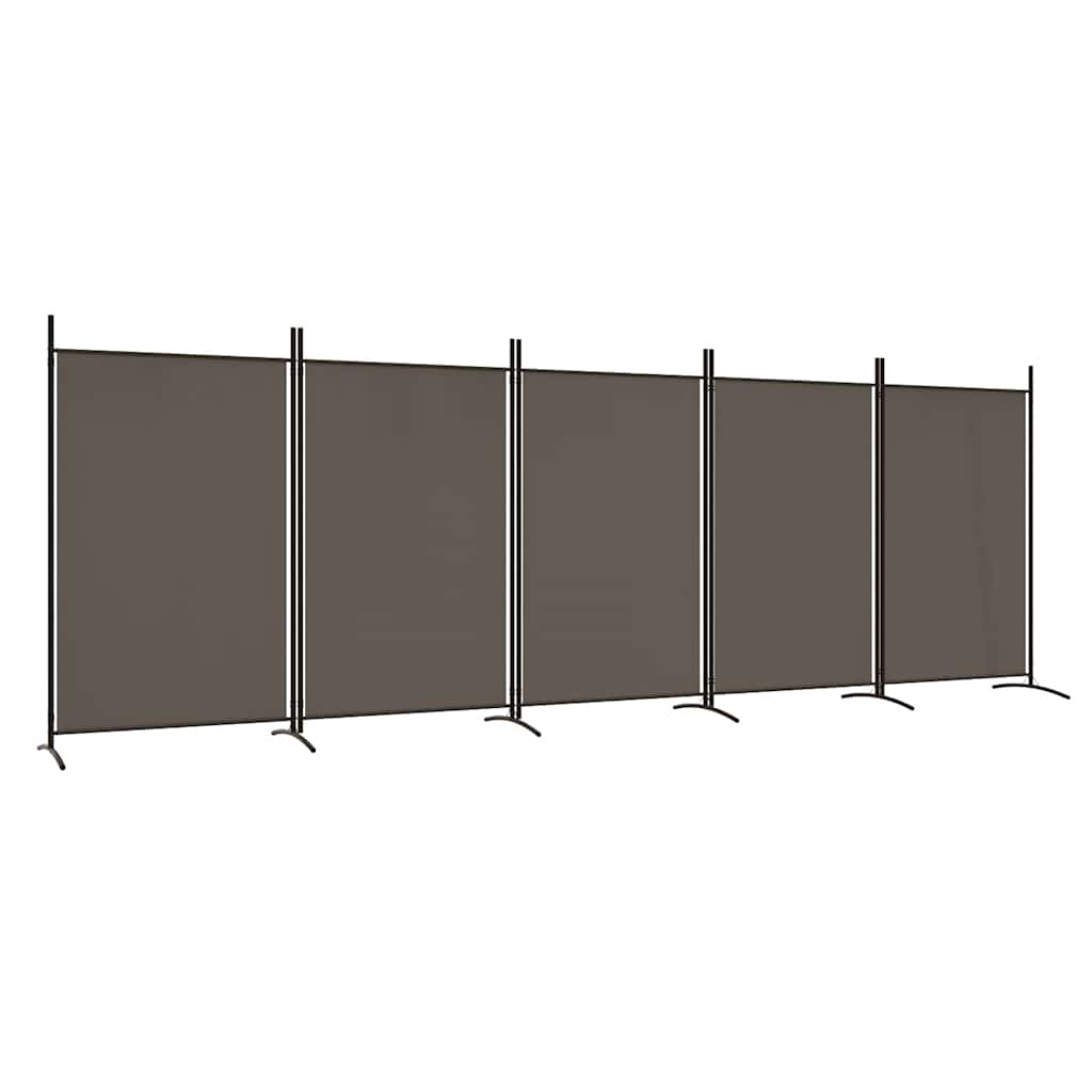 Divisorio a 5 Pannelli Antracite 433x180 cm Tessuto | homemem39