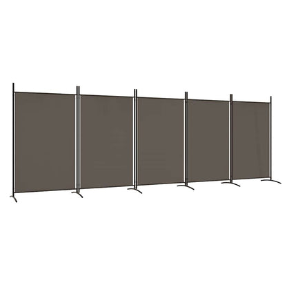 Divisorio a 5 Pannelli Antracite 433x180 cm Tessuto | homemem39