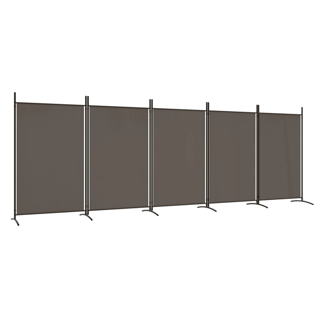 Divisorio a 5 Pannelli Antracite 433x180 cm Tessuto - homemem39
