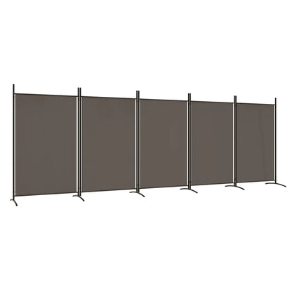 Divisorio a 5 Pannelli Antracite 433x180 cm Tessuto - homemem39