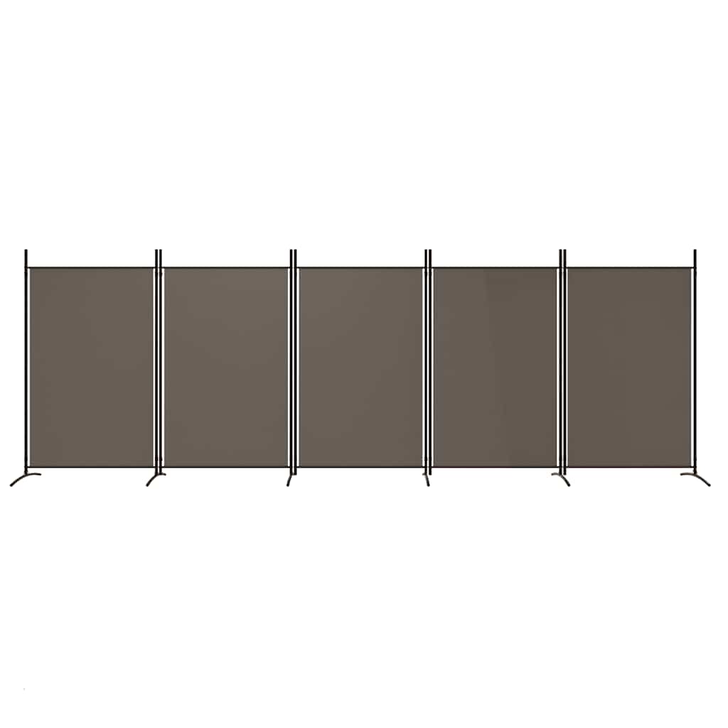 Divisorio a 5 Pannelli Antracite 433x180 cm Tessuto | homemem39