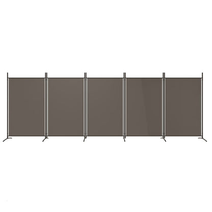 Divisorio a 5 Pannelli Antracite 433x180 cm Tessuto - homemem39