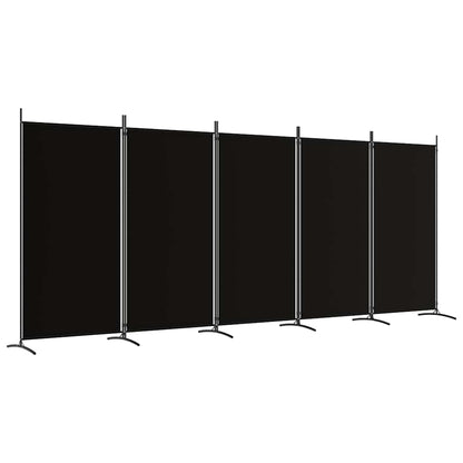 Divisorio a 5 Pannelli Nero 433x180 cm in Tessuto | homemem39