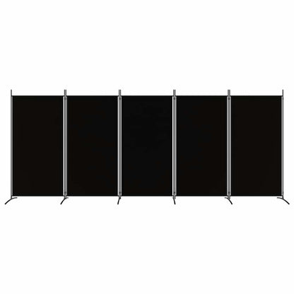 Divisorio a 5 Pannelli Nero 433x180 cm in Tessuto