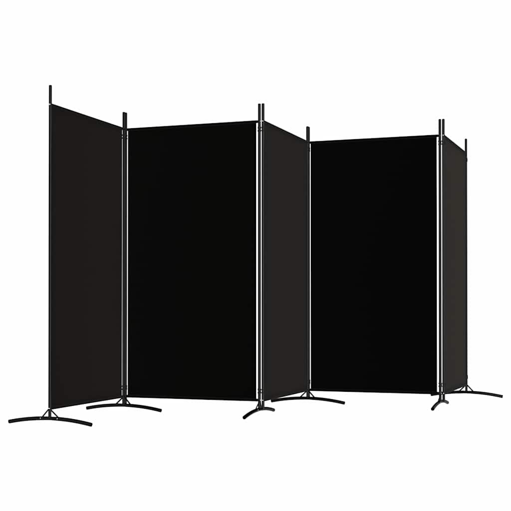 Divisorio a 5 Pannelli Nero 433x180 cm in Tessuto | homemem39