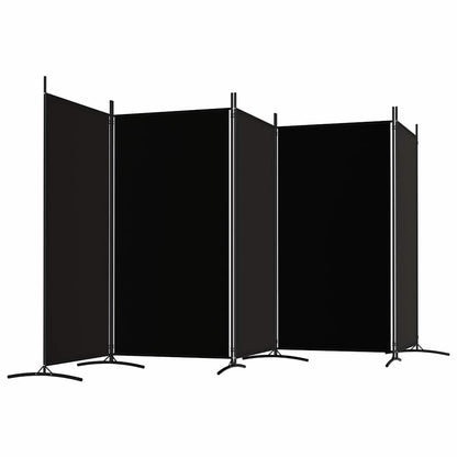 Divisorio a 5 Pannelli Nero 433x180 cm in Tessuto | homemem39