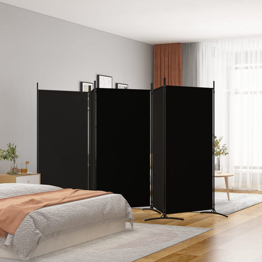 Divisorio a 5 Pannelli Nero 433x180 cm in Tessuto - homemem39