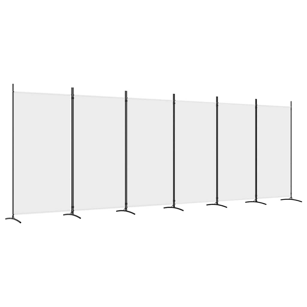 Divisorio a 6 Pannelli Bianco 520x180 cm Tessuto