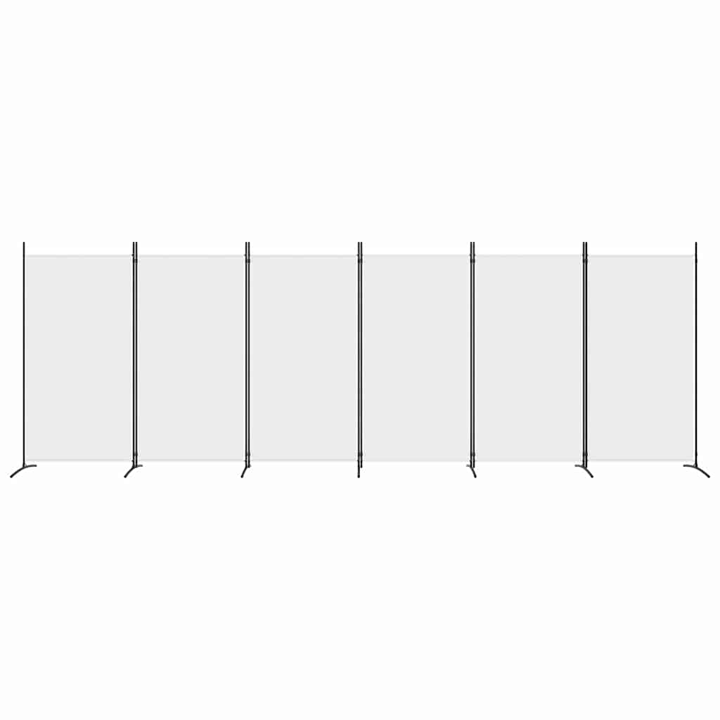 Divisorio a 6 Pannelli Bianco 520x180 cm Tessuto