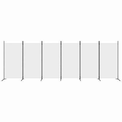 Divisorio a 6 Pannelli Bianco 520x180 cm Tessuto