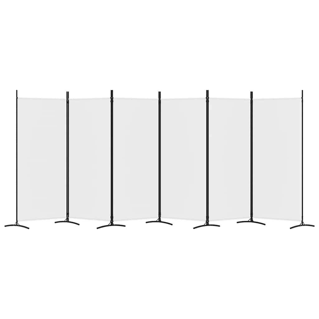 Divisorio a 6 Pannelli Bianco 520x180 cm Tessuto