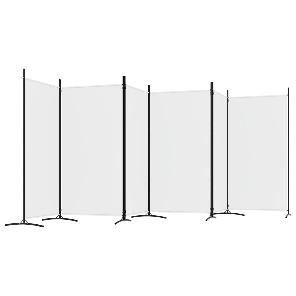 Divisorio a 6 Pannelli Bianco 520x180 cm Tessuto - homemem39