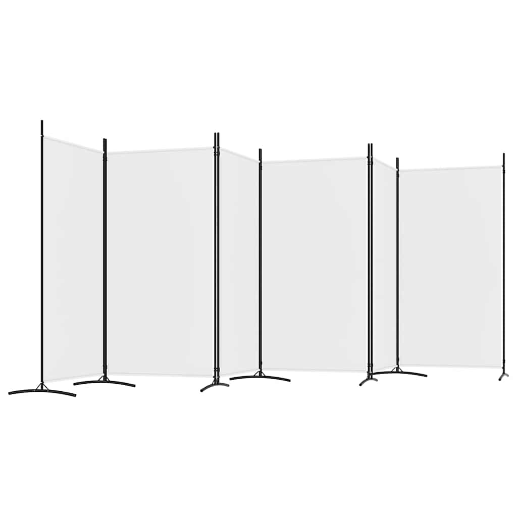 Divisorio a 6 Pannelli Bianco 520x180 cm Tessuto