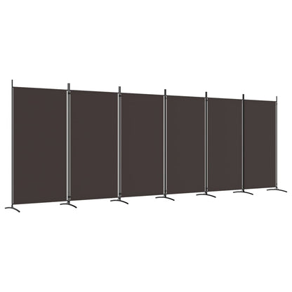 Divisorio a 6 Pannelli Marrone 520x180 cm in Tessuto - homemem39