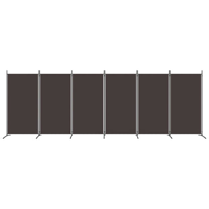 Divisorio a 6 Pannelli Marrone 520x180 cm in Tessuto - homemem39