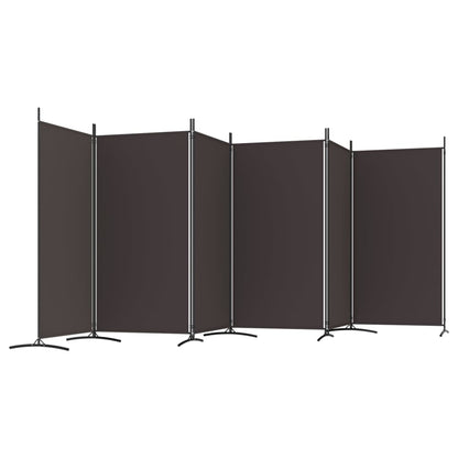 Divisorio a 6 Pannelli Marrone 520x180 cm in Tessuto - homemem39