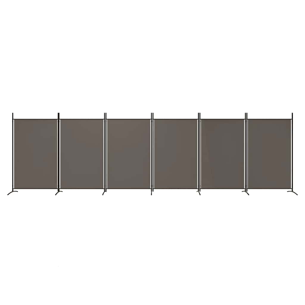 Divisorio a 6 Pannelli Antracite 520x180 cm Tessuto