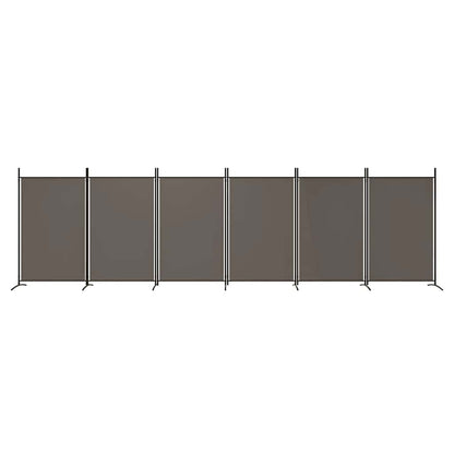 Divisorio a 6 Pannelli Antracite 520x180 cm Tessuto