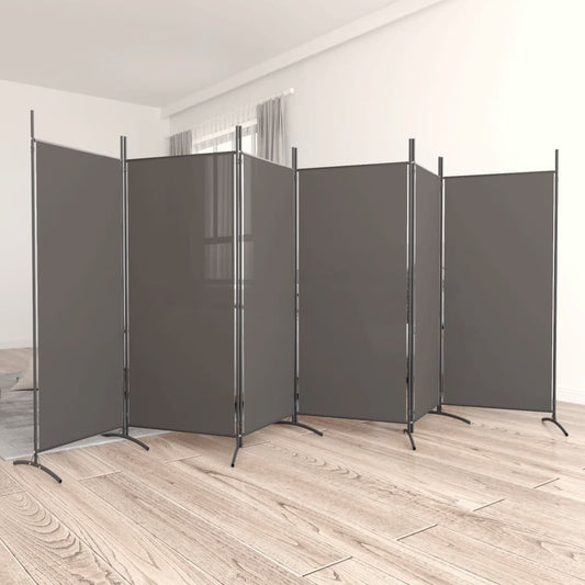 Divisorio a 6 Pannelli Antracite 520x180 cm Tessuto - homemem39