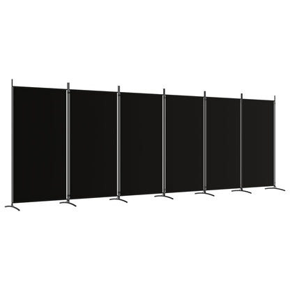 Divisorio a 6 Pannelli Nero 520x180 cm in Tessuto - homemem39