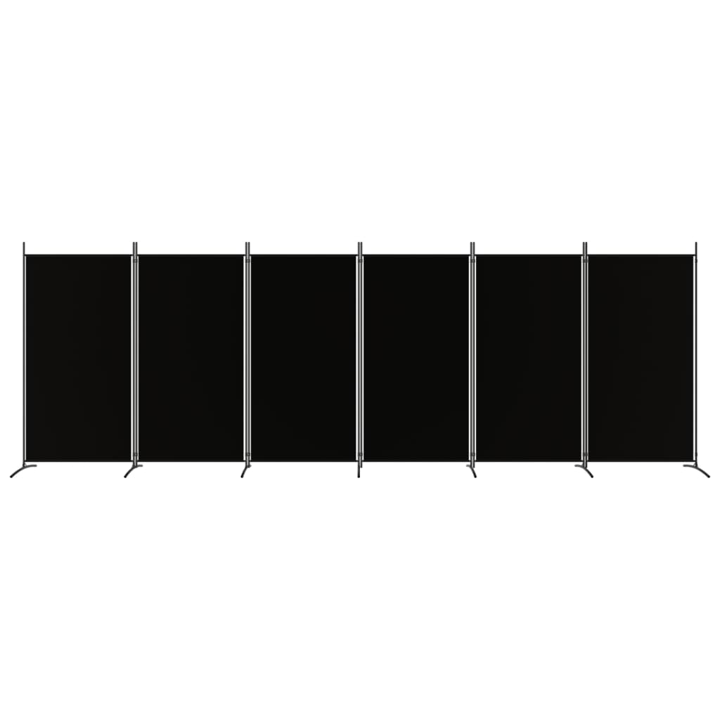 Divisorio a 6 Pannelli Nero 520x180 cm in Tessuto - homemem39