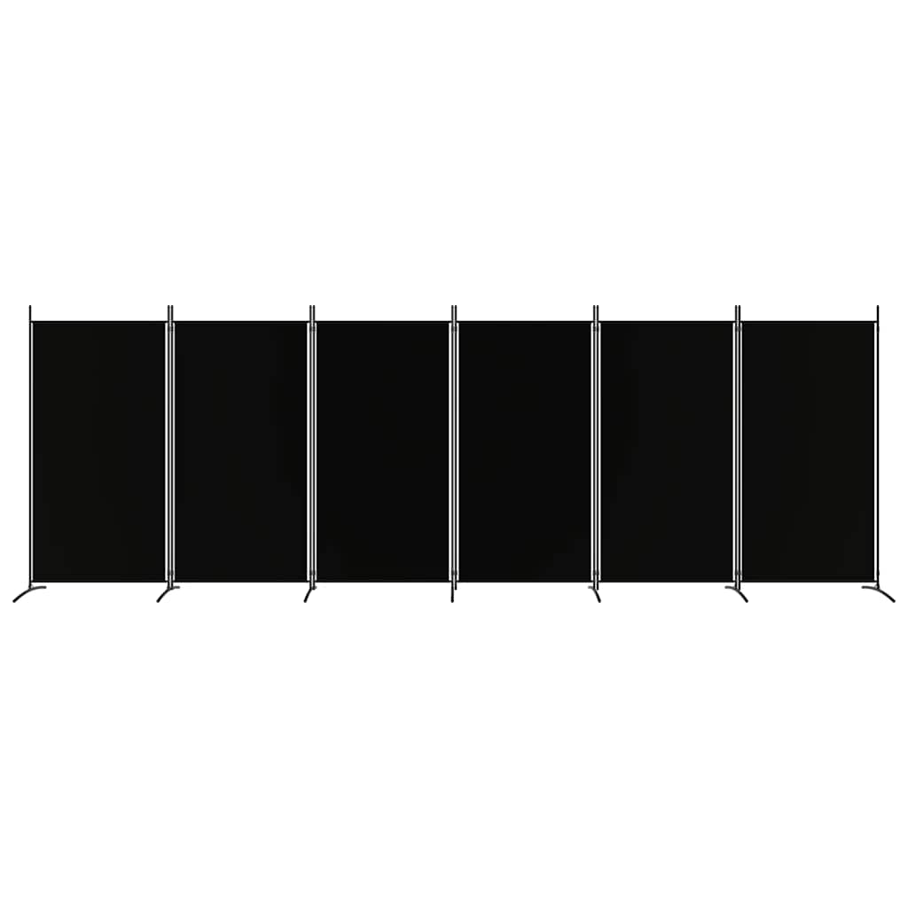 Divisorio a 6 Pannelli Nero 520x180 cm in Tessuto